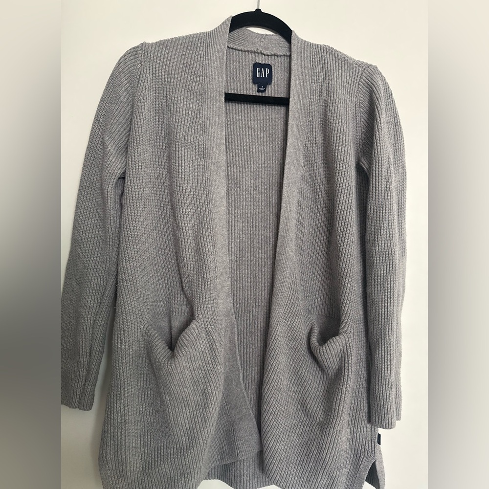 GAP Women's Ribbed Gray Cardigan